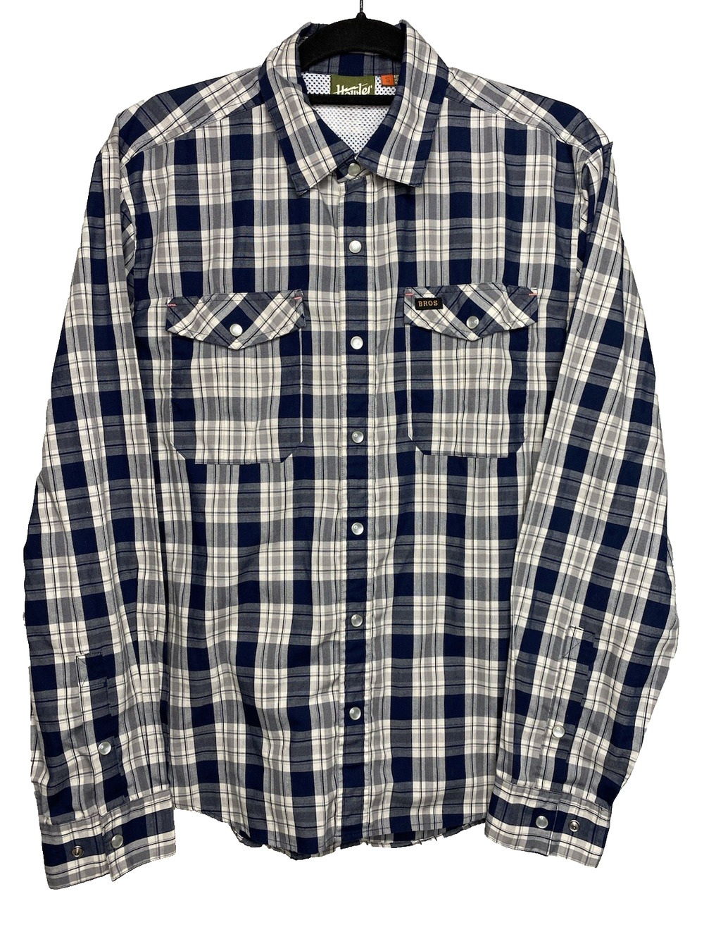 Howler Brothers Pearl Snap Long Sleeve Plaid Shirt Men's Small Vented Casual